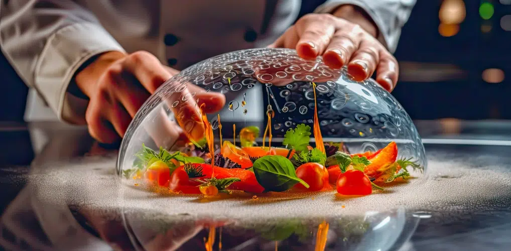 Un piatto di cibo futuristico